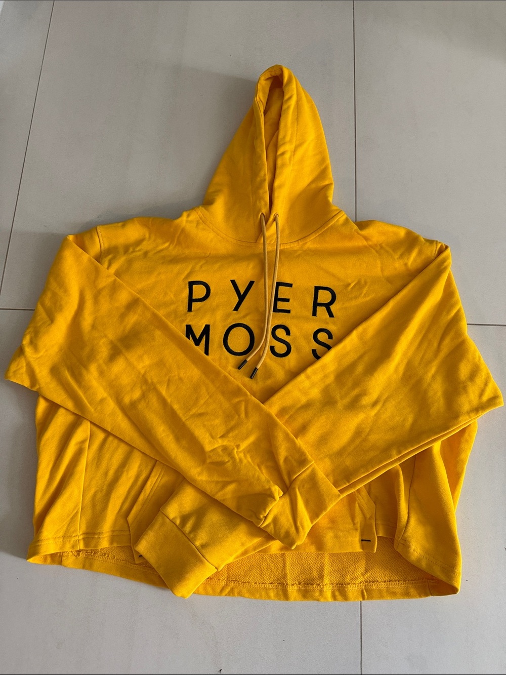 Pyer Moss yellow hooded sweatshirt Long Sleeve Mens Size XXL
